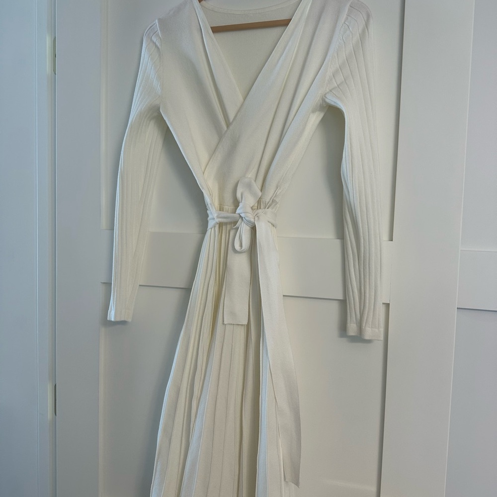 Elegant White Wrap Dress